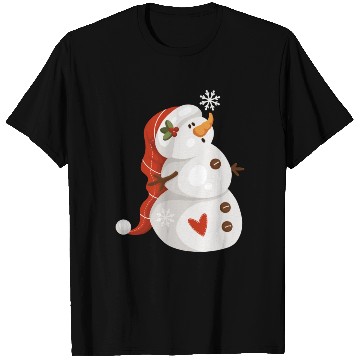 Discover Cute snowman with snowflakes T Shirts