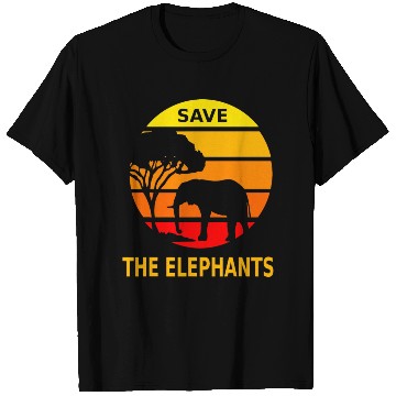 Discover Retro Vintage Save the Elephants T Shirts