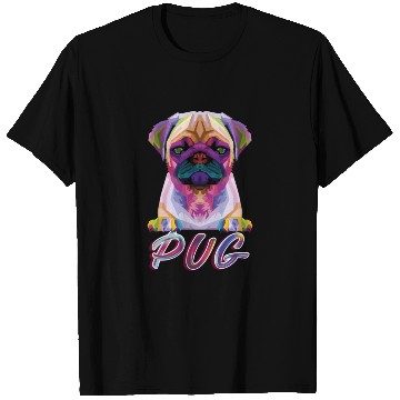 Discover Dog Breed Colorful Pug T Shirts