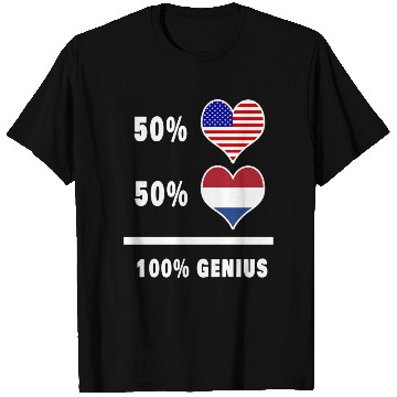 Discover USA and Netherlands Genius flag design T Shirts