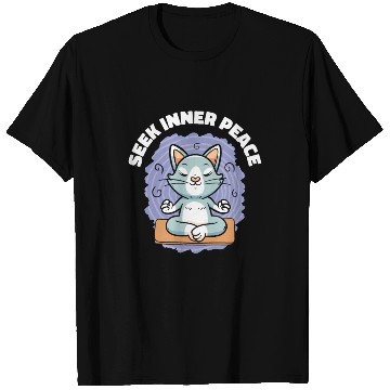 Discover Serenity Cat Yoga Cat Owner Meditation Yoga Fan T Shirts