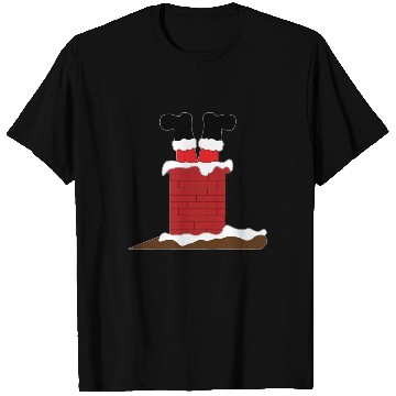 Discover Funny Santa Claus Stuck in chimney T Shirts