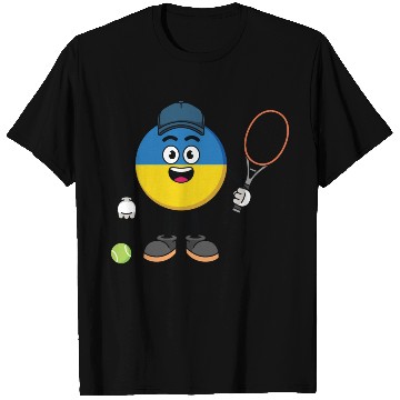 Discover ukraine flag illustration as a tennis player T Shirts