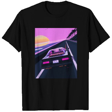 Discover Vaporwave Aesthetic Sports Car Driving Into A T Shirts
