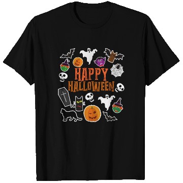 Discover Pumpkin Lantern Skull Ghost Happy Halloween T Shirts