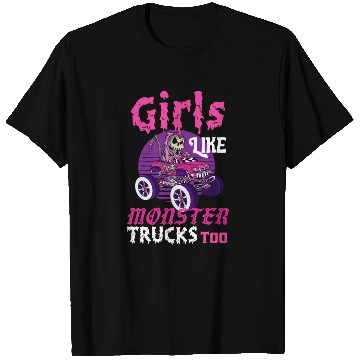 Discover Girls Like Monster Trucks Grim Reaper Halloween T Shirts