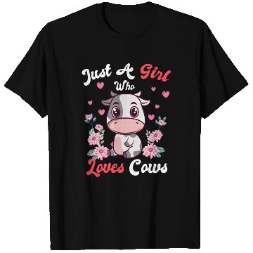 Discover Just A Girl Who Loves Cows Farm Lady Farming T Shirts