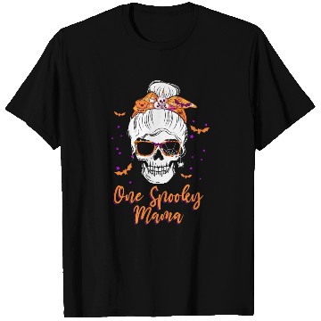 Discover One Spooky Mama Skull Pumpkin Halloween T Shirts