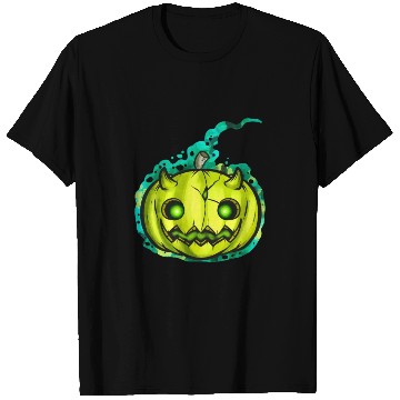 Discover Green Pumpkin Spirit With Horns Halloween T Shirts