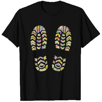 Discover Funny Hiking Mountains Nature Outdoor Footprints T Shirts