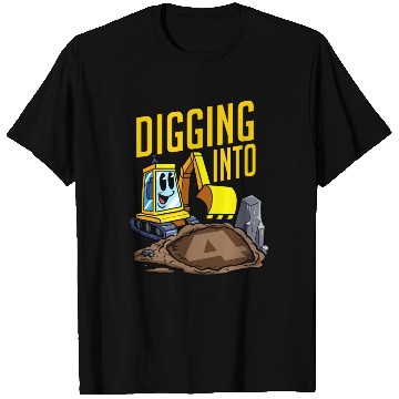 Discover Excavator Driver Digging Into 4 Birthday Excavator T Shirts