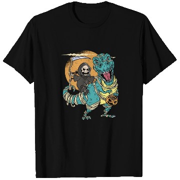 Discover Creepy Grim Reaper Mummysaurus Trex For A Trick Or T Shirts