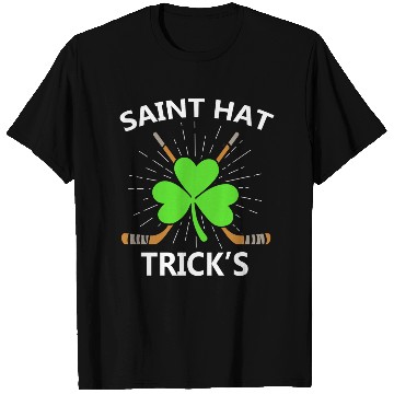 Discover Saint Hat Trick's St. Patrick's Day Hockey Clover T Shirts