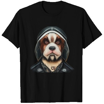 Discover Biker Saint Bernard's dog portrait motorcycle T Shirts