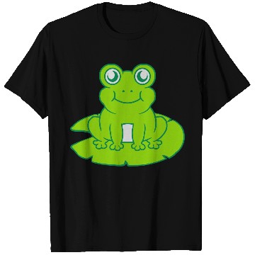 Discover frog sitting water lily sea leaf T Shirts