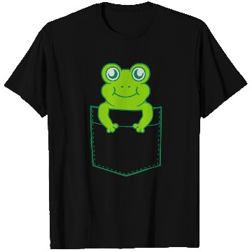 Discover T Shirts pocket small cute frog
