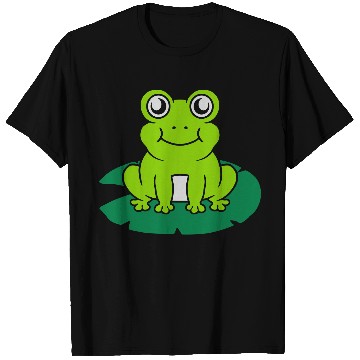 Discover Cute frog sitting water lily T Shirts