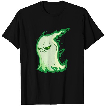 Discover Grumpy Green Spirit Ghost On Halloween T Shirts