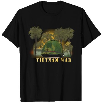 Discover Vietnam Era Helmet Cover - Band - Front - War is H T Shirts