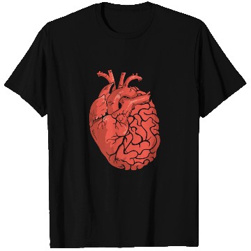 Discover Half Brain Half Heart Organ Anatomy Science T Shirts