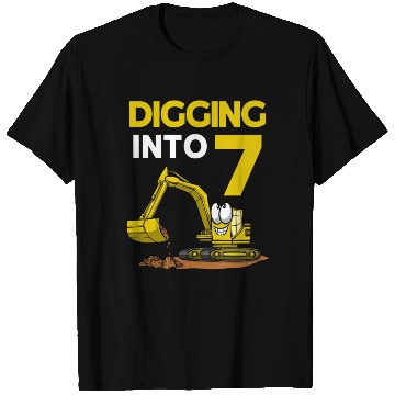 Discover Excavator Driver Digging Into 7 Birthday Excavator T Shirts