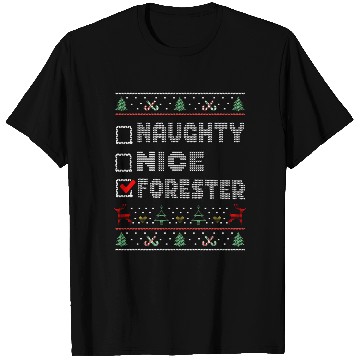 Discover Naughty Nice Forester, Matching Christmas Group T Shirts