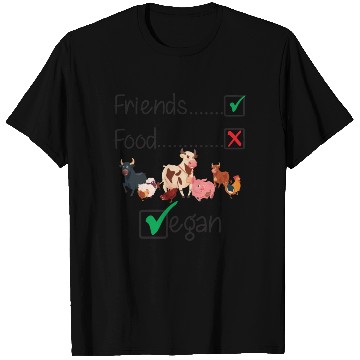 Discover Friends Not Food Vegan Farm Animals Funny T Shirts