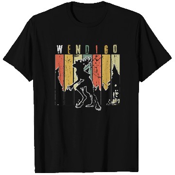 Discover Retro Folk Wendigo Halloween Cryptid Monster T Shirts