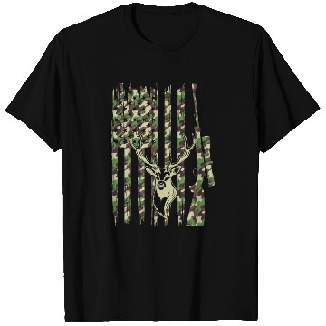 Discover Deer Hunter Camouflage Flag Deer Head - Deer Hunti T Shirts