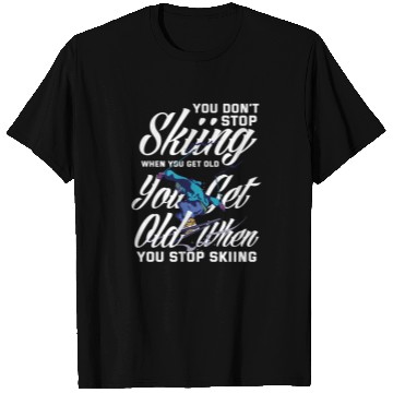 Discover Skiing Old Man Grandpa Gift Ski Hobby T Shirts