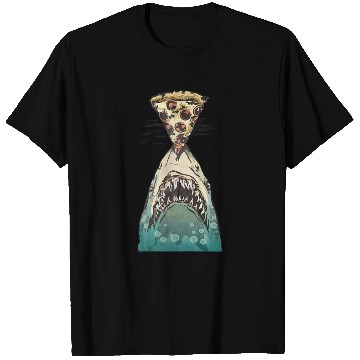 Discover Shark Funny Pizza Food Ocean Nature Wilderness T Shirts