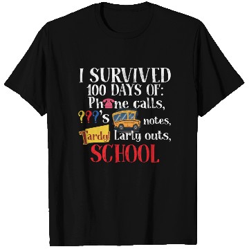 Discover I Survived 100 Days Of School Funny Teacher T Shirts