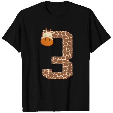Discover Number 3 Giraffe Spots Giraffe 3rd Birthday Outfit T Shirts