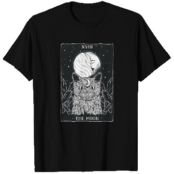 Discover Tarot Card Crescent Moon And Cat Spooky Witch Occu T Shirts
