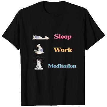 Discover Llama Lifestyle: Sleep.Work.Meditation T Shirts