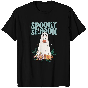 Discover Funny Floral Ghost Halloween Spooky Season T Shirts