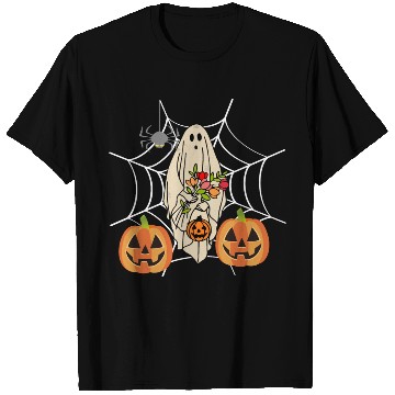 Discover Halloween Costume Floral Ghost Pumpkin SpiderWeb T Shirts