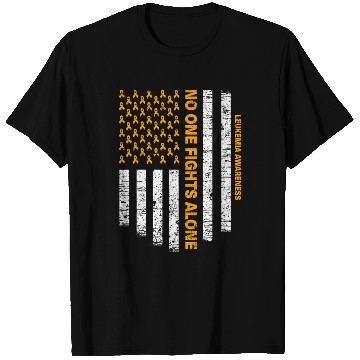 Discover No One Fights Alone Usa Flag Leukemia Awareness T Shirts