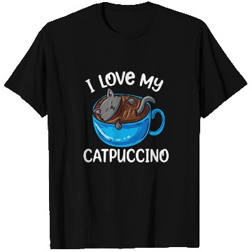 Discover Catpuccino Coffee Kawaii Cat Anime Otaku T Shirts
