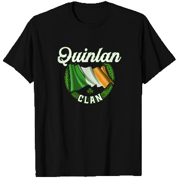Discover Quinlan Surname Irish Last Name Ireland Flag T Shirts