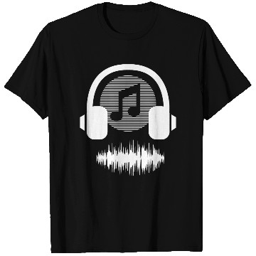 Discover musica headphones novelty fun style 80s song T Shirts