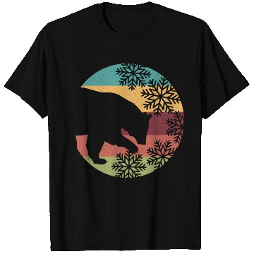 Discover Retro Christmas Bear and Snowflakes for Bear lover T Shirts