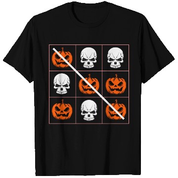 Discover Halloween Three in a Row Game Pumpkin Skulls T Shirts