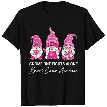 Discover Gnome One Fights Alone Breast Cancer Awareness T Shirts