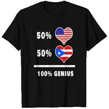 Discover USA and Puerto Rico genius flag design T Shirts