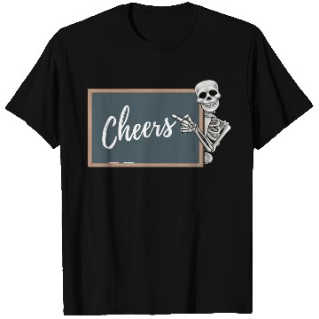 Discover Cheers Crayon Blackboard Skeleton Teacher T Shirts