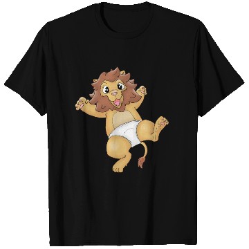 Discover Cute Lion Baby in Diapers Design (ideal gift) T Shirts