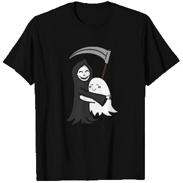 Discover Grim Reaper & Ghost Hug | Friendship | Azrael T Shirts