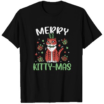 Discover Merry Kitty-mas Christmas Day Cat Lover Kitty Meow T Shirts