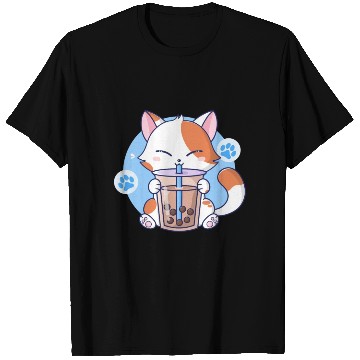 Discover Cat Boba Tea Bubble Tea Kawaii Anime Japanese Neko T Shirts